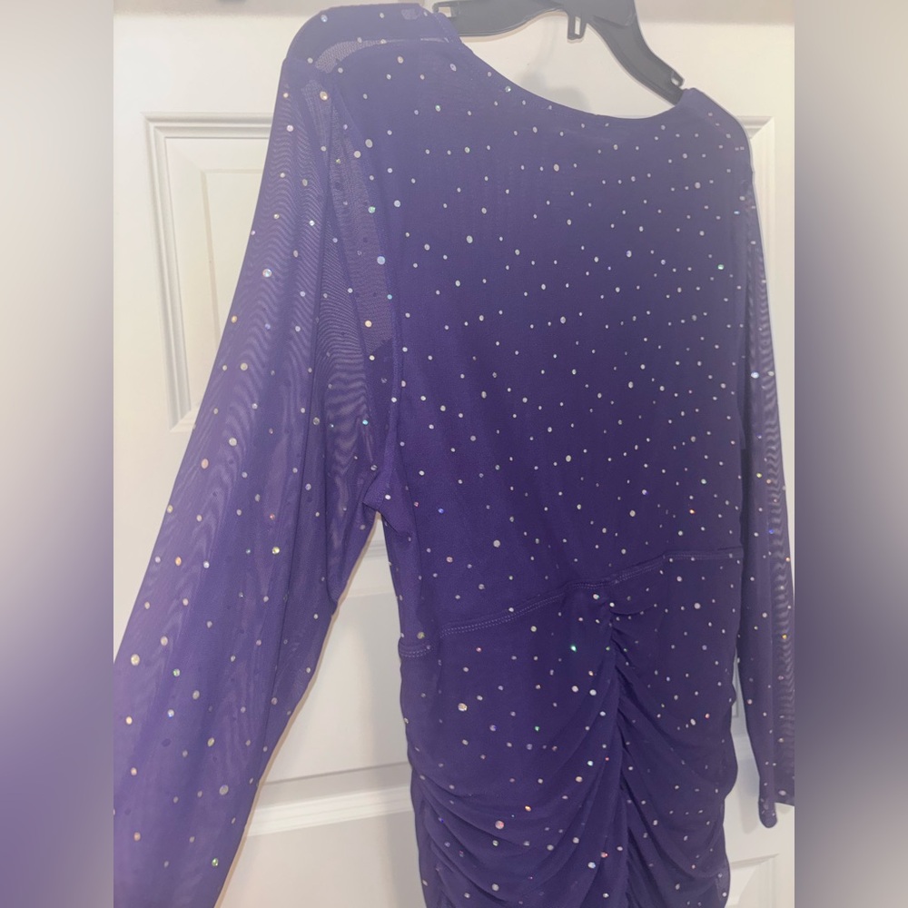 Deep Purple Rhinestone Mini Dress - Picture 3 of 8
